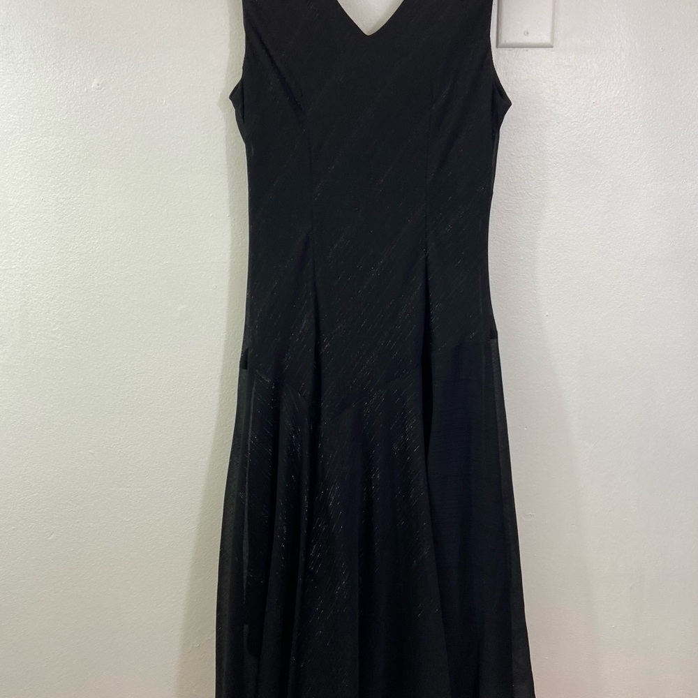Vintage Babydoll Whimsigoth Dress Y2K Black Sz 6 Sheer Witchy Grunge Midi Vamp - Picture 3 of 11